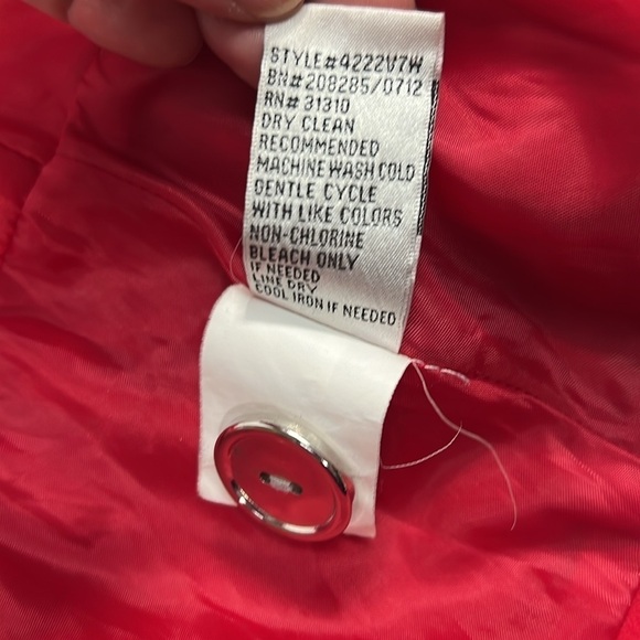 IZ Amy Byer red hooded zip up pea coat jacket size 5 - Picture 7 of 8